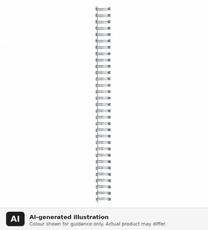 AI-generated illustration of a silver GBC 34 loop 6mm binding wire on a white background, labelled as AI-generated; colour shown for guidance only and the actual product may differ