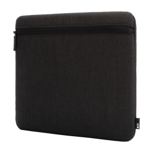Incase Carry Zip Sleeve for 13-inch laptops in black, angled three-quarter view, studio cut-out on a plain background