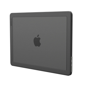 Incase Edge Hardshell in Black fitted to a 13-inch MacBook Air, shown closed at an angle on a plain background