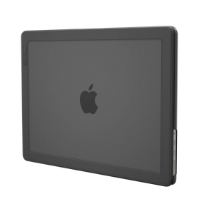 Incase Edge Hardshell in Black fitted to a 14-inch MacBook Pro, shown closed at an angle on a plain background