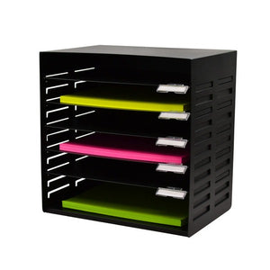 Italplast Adjustable Metal Stationery Rack 6 Tier Black (I 403BLK) — product image