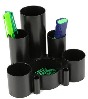 Italplast GreenR Desk Tidy 6 Compartment Black - image 1