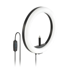 Kensington L1000 Bicolour Ring Light with Webcam Mount in black with its in-line control and cable