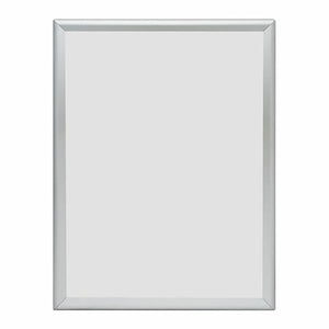 Manhattan Premium Snap Frame A0 in matte silver, front view of a portrait frame with mitred corners around a blank light grey insert on a white background