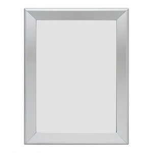 Manhattan Premium Snap Frame A4 in matte silver, viewed from the front in portrait with mitred corners and a blank light grey insert on white