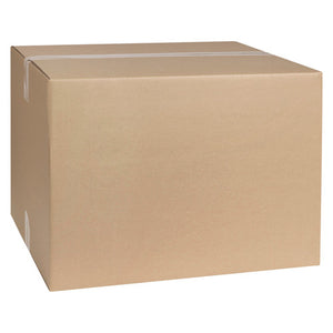 Marbig Professional adjustable shipping carton, 508 x 406 x 356mm, assembled in plain brown corrugated board with a wide base and clear tape on the top seam