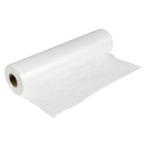 Roll of Marbig Professional air cushion bubble film, uninflated and partly unrolled, showing the flat clear film on a cardboard core