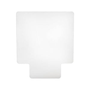 Top view of the Marbig Economat 87207 large clear hard floor chairmat, an almost square mat with a keyhole tongue at the front