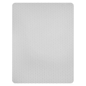 Marbig Enviro 87450 small clear rectangular PET chairmat seen from above, with rounded corners and a fine dot pattern across the surface