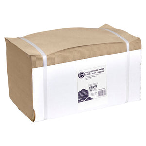 Marbig Professional fan folded kraft paper stack, 330m x 38cm x 70gsm, held to a white base by two white straps with the product label on the side