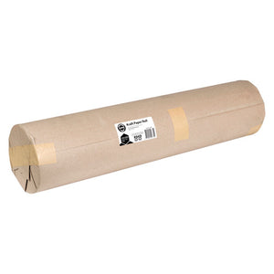 Long Marbig Professional 900mm x 100m kraft paper roll, 200gsm, in its brown paper outer wrap with tape bands and a white product label near the middle