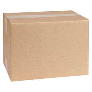 Low rectangular Marbig Professional 51020 brown pallet carton, 285 x 185 x 200mm, assembled and taped, on a white background