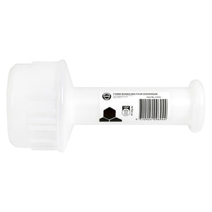 Marbig Professional 51010 white plastic bundling film dispenser with a ribbed barrel, long handle and a label reading 75MM Bundling Film Dispenser