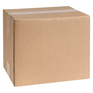 Marbig Professional 51036 brown shipping carton, 355 x 230 x 230mm, shown assembled with clear tape along the top seam and one short edge