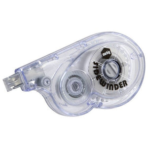 Marbig 975737 Sidewinder correction tape, a clear dispenser with a grey Sidewinder wheel and the applicator tip on the left