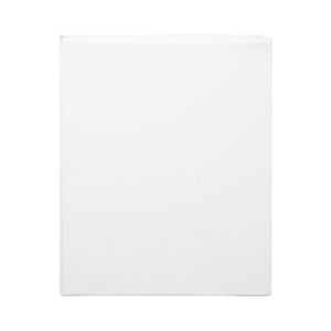 Flat front view of a white Marbig Clearview A4 insert binder, the clear overlay seam just visible around the edge