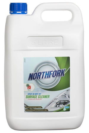 Northfork GECA Spray On Wipe Off Surface Cleaner 5 litre bottle 638030700, sold in a carton of 3