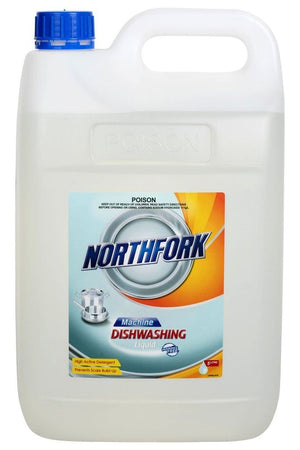 Northfork Machine Dishwashing Liquid 5 litre container, front view, sold as a carton of 3