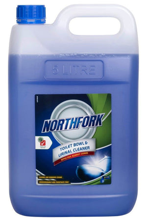 Northfork GECA Toilet Bowl and Urinal Cleaner 5 litre drum front label, sold in a carton of 3