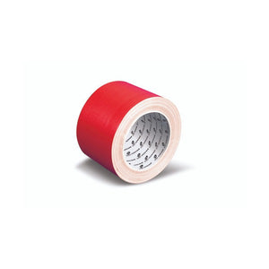 Olympic red cloth tape roll 75mm wide, red woven face on the outside with pale cloth layers and a white core printed Olympic Cloth Tape