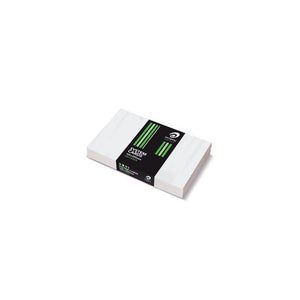 Stack of plain white unruled Olympic system cards held by a black band with green stripes printed System Cards 125x200mm 100 Cards