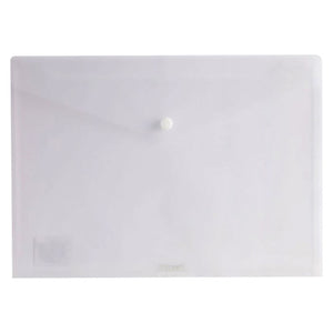 Osmer Document Wallet A4 Button Closure Clear Pack of 12 - image 1