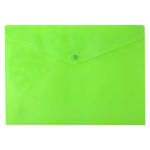 Osmer Document Wallet A4 Button Closure Lime Green Pack of 12 - image 1