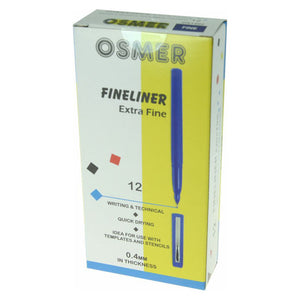 Osmer Fineliner Pen 0.4mm Blue Box of 12 - image 1