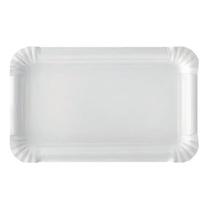 Zart Paper Plates Rectangle White Pack of 50 17.5 x 24.5cm 300gsm