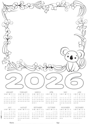 Cardboard Calendar Blanks 2026 A3 Pack of 25 250gsm Australian Animals
