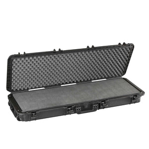 Panaro MAX1100S open, showing grey cubed pick and pluck foam filling the base and convoluted egg-crate foam in the lid