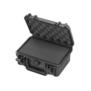 Panaro MAX200S waterproof case in black, closed front view showing latches and moulded shell
