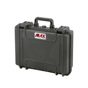 Panaro MAX380H115 waterproof case in black standing upright, red MAX logo on the lid, carry handle and two latches visible