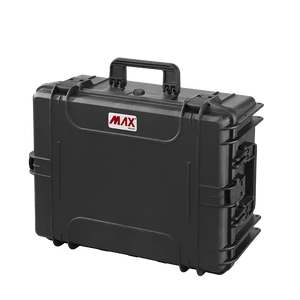 Panaro MAX540H245 waterproof case in black, closed front view showing latches and moulded shell