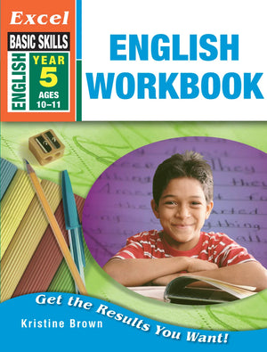 Front cover of the Excel Basic Skills English Workbook Year 5 workbook from Pascal Press, shown as the main product image
