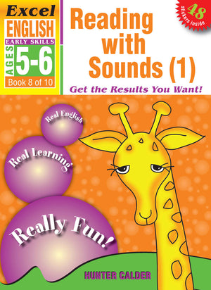 Front cover of Excel Early Skills English Book 8 Reading with Sounds 1, a Pascal Press paperback activity book by the Excel brand