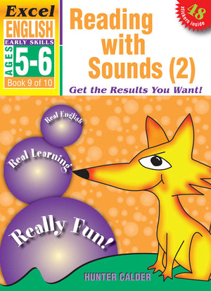 Front cover of Excel Early Skills English Book 9 Reading with Sounds 2, a Pascal Press paperback activity book by the Excel brand