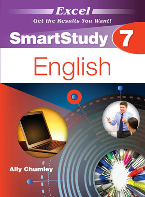 Front cover of the Excel SmartStudy English Year 7 workbook from Pascal Press, shown as the main product image