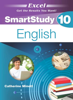 Front cover of the Excel SmartStudy English Year 10 workbook from Pascal Press, shown as the main product image
