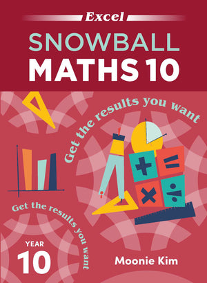 Front cover of the Excel Snowball Maths Year 10 book from Pascal Press, shown as the main product image