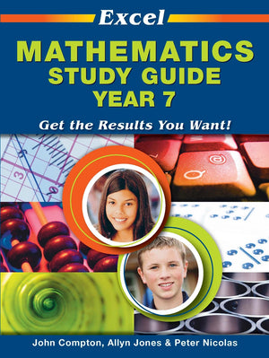 Front cover of Excel Study Guide Mathematics Year 7 from Pascal Press, shown as the main product image for this secondary school maths study guide