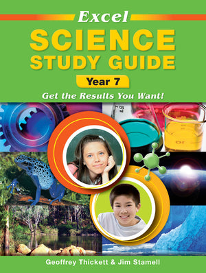 Front cover of Excel Study Guide Science Year 7 from Pascal Press, shown as the main product image for this secondary school science study guide