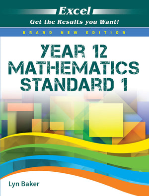 Front cover of Excel Year 12 Mathematics Standard 1 Study Guide from the Pascal Press Excel range, shown as the main product image