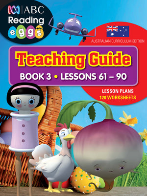 Front cover of Reading Eggs Teaching Guide Book 3, the classroom guide for ABC Reading Eggs lessons 61-90
