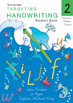 Front cover of the Targeting Handwriting VIC Year 2 Student Book by Pascal Press, a Victorian Modern Cursive workbook