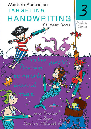 Front cover of the Targeting Handwriting WA Year 3 Student Book by Pascal Press, a WA Modern Cursive workbook