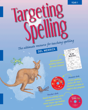 Front cover of Targeting Spelling Teachers Guide Book 1, the Year 1 teacher resource in the Targeting Spelling series