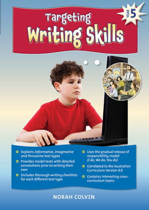 Front cover of Targeting Writing Skills Year 5 by Norah Colvin, published by Pascal Press
