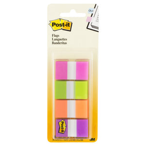 Post-it 680-PGOP2 card holding an On-the-Go dispenser with pink, green, orange and purple flags in four rows