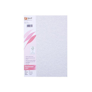 Quill Parchment Board A4 in gunmetal, a packaged pack showing the grey mottled parchment surface next to the Quill header label